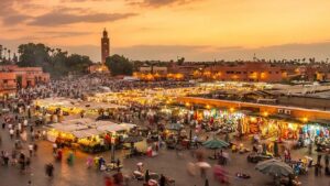 Vue panoramique sur la Médina de Marrakech depuis l’Hôtel Le Gallia