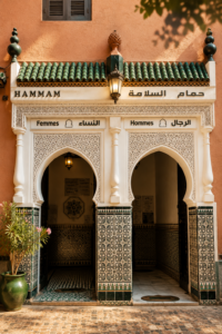 Entrée d'un hammam traditionnel à Marrakech